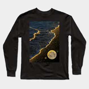 Romantic Glowing Coast - Unique Collage Art Original Creation Long Sleeve T-Shirt